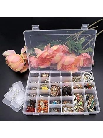 36 Grid Cells Multipurpose Clear Transparent Plastic Storage Box With Removable Dividers Jewelry Box Organizer Storage Container